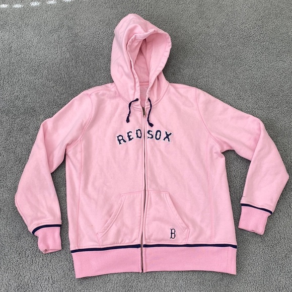 Nike Tops - Nike Red Sox full zip pink hoodie sweatshirt MLB Baseball womens XL